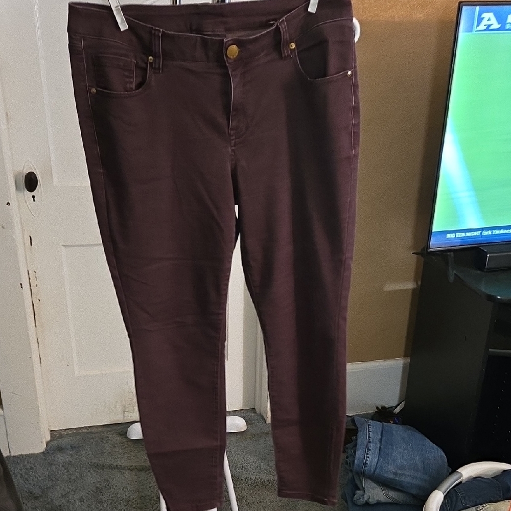 Lane Bryant Women's Skinny Jeans -Maroon
